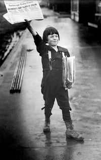 Alaska Newsboy, 1910s Poster Print showcasing a vintage newsboy in Alaska.