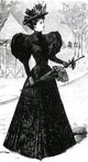 Mourning Dress poster print from the 1890s showcasing historical fashion.