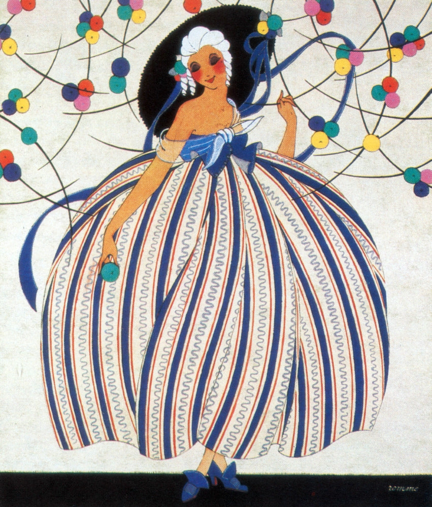 French Fashion Poster Print by Martha Romme, 1919 vintage art.
