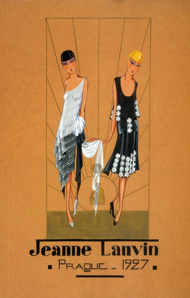 Jeanne Lanvin 1927 Design Poster Print showcasing vintage fashion design.
