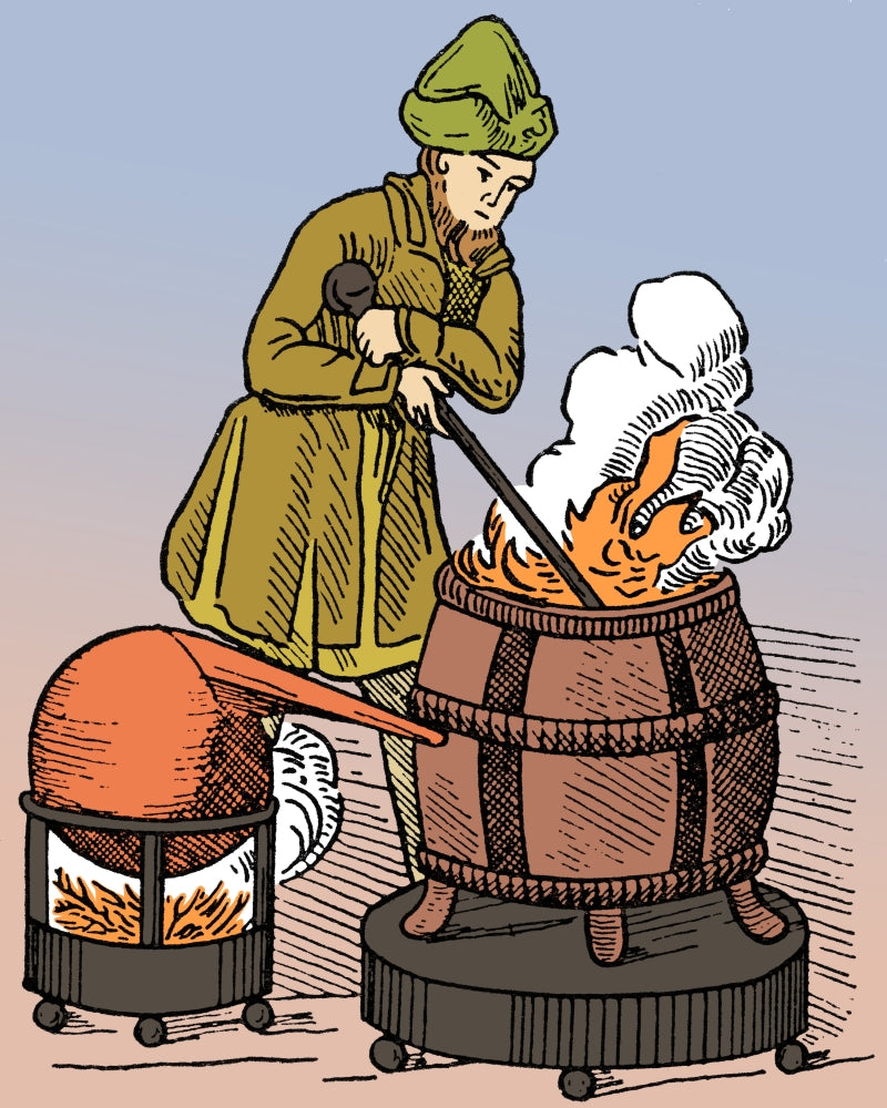 Aeolipile Supplying Copper-Smelting Fire Poster Print showcasing ancient engineering