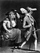Macaroni Fashion Wig Poster Print from 1773, showcasing a whimsical wig made of macaroni.