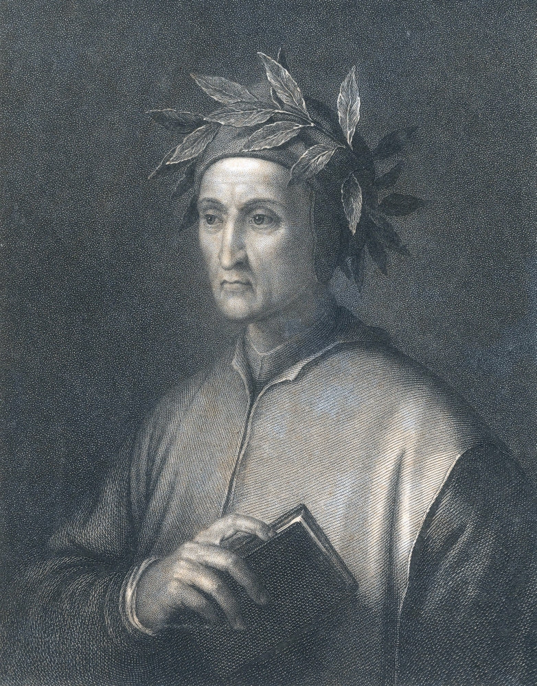 Dante Alighieri Poster Print showcasing the Italian poet's artwork.