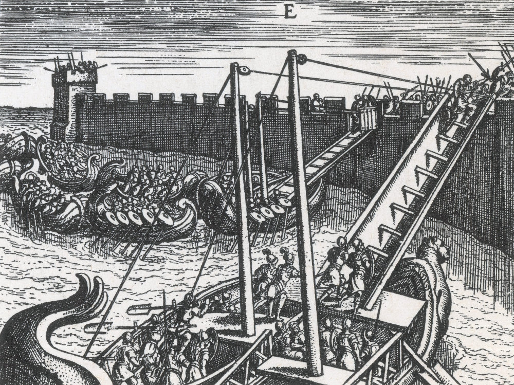 Scaling Ladders Ancient Roman Warfare Poster Print