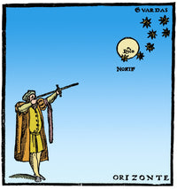 Pole Star Sight with Cross-staff art print showcasing early astronomical navigation tools.