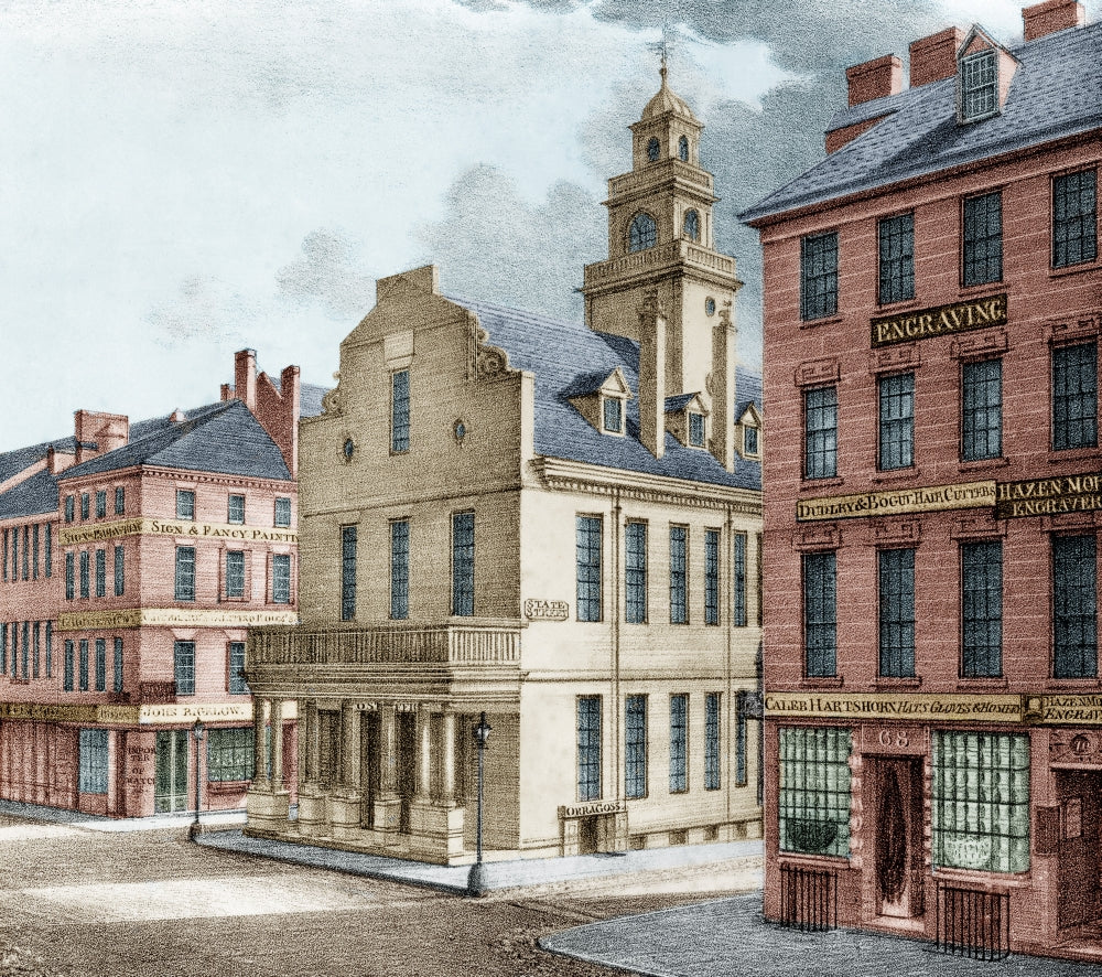 Boston 19th Century Poster Print showcasing historical charm.