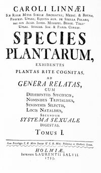 Linnaeus' Species Plantarum 1753 Fine Art Poster Print