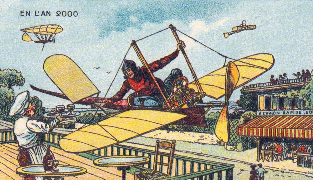 Fly-Thru Cafe Vintage French Postcard Poster Print