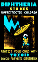 Diphtheria Prevention educational poster print from 1941
