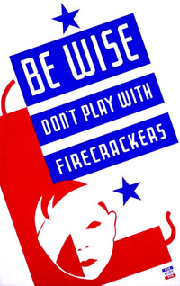 Firecracker Safety 1937 Poster Print for educational and decorative use.