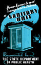 Sanitary Unit Diagram Poster Print illustrating hygiene and sanitation systems.