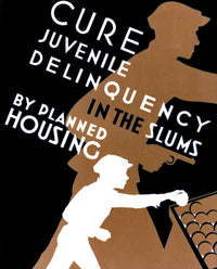 Juvenile Delinquency FAP Poster Print from 1936, showcasing vintage art.