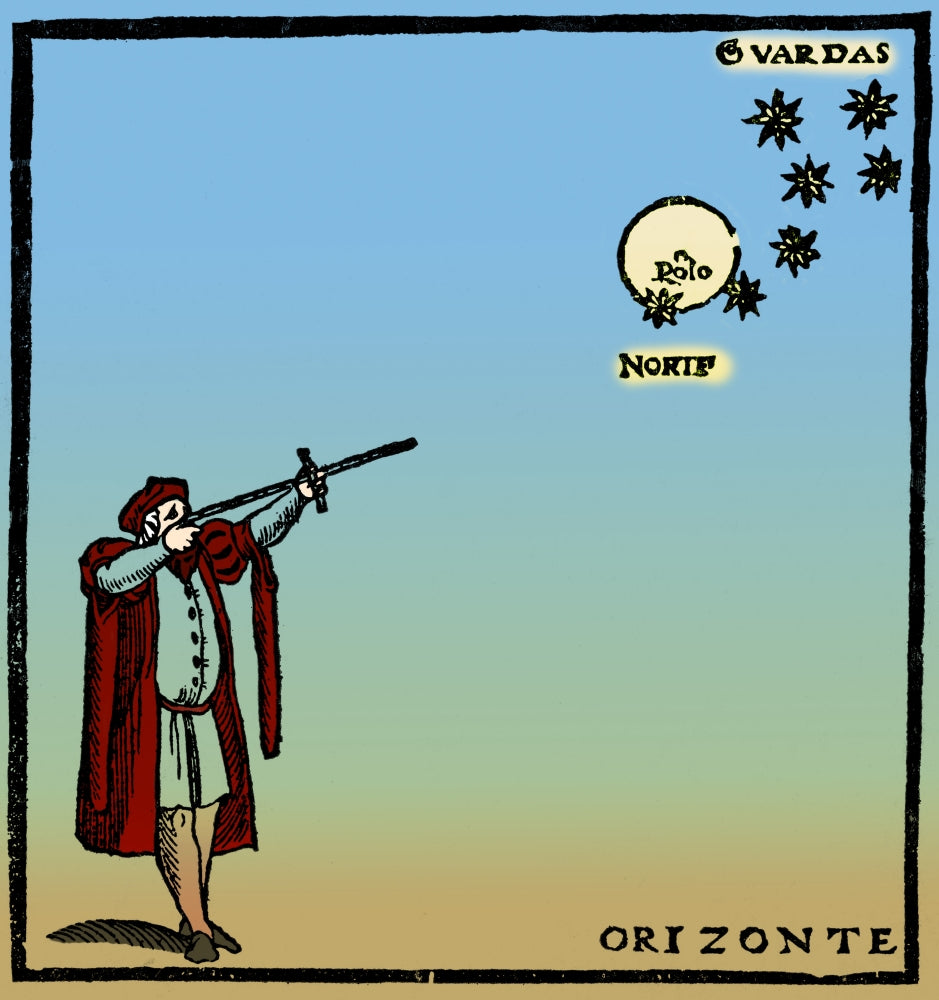 Pole Star Sight with Cross-Staff 1545 Poster Print showcasing early navigational tools.