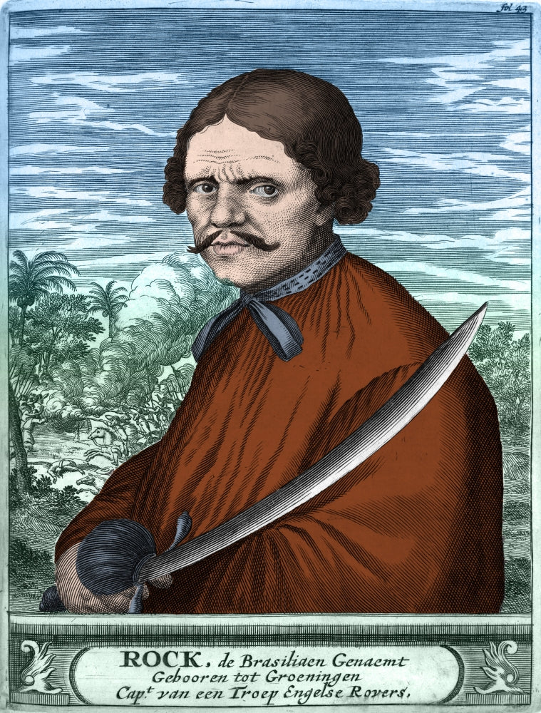 Roche Braziliano Dutch Pirate Poster Print showcasing vibrant colors and intricate details.