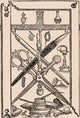 Palatino's Writing Implements Poster Print showcasing intricate writing tools