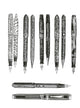 Fountain Pens Poster Print showcasing an array of vintage fountain pens