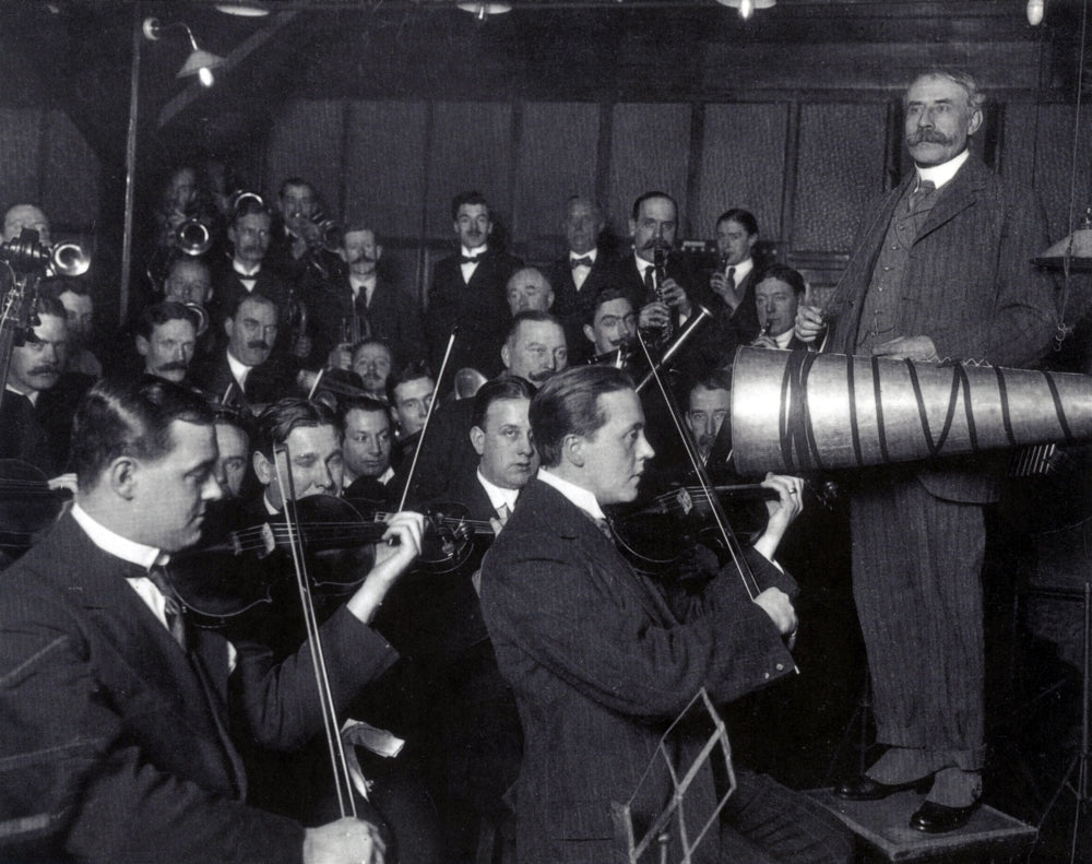 Edward Elgar Recording Session 1914 Poster Print - Vintage Music History