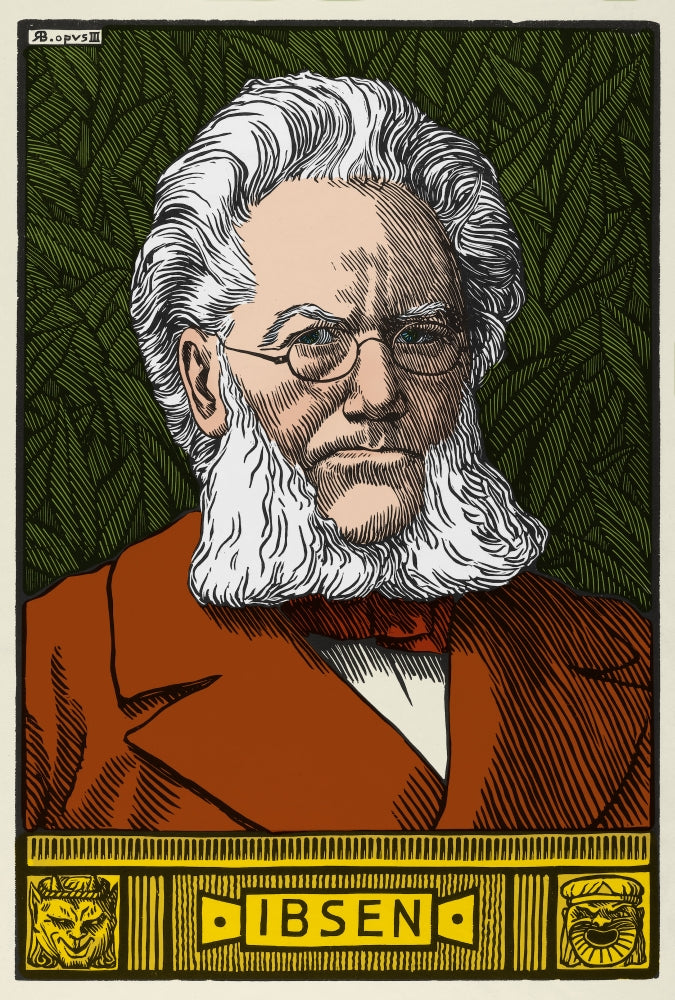 Henrik Ibsen Poster Print showcasing the celebrated Norwegian playwright.