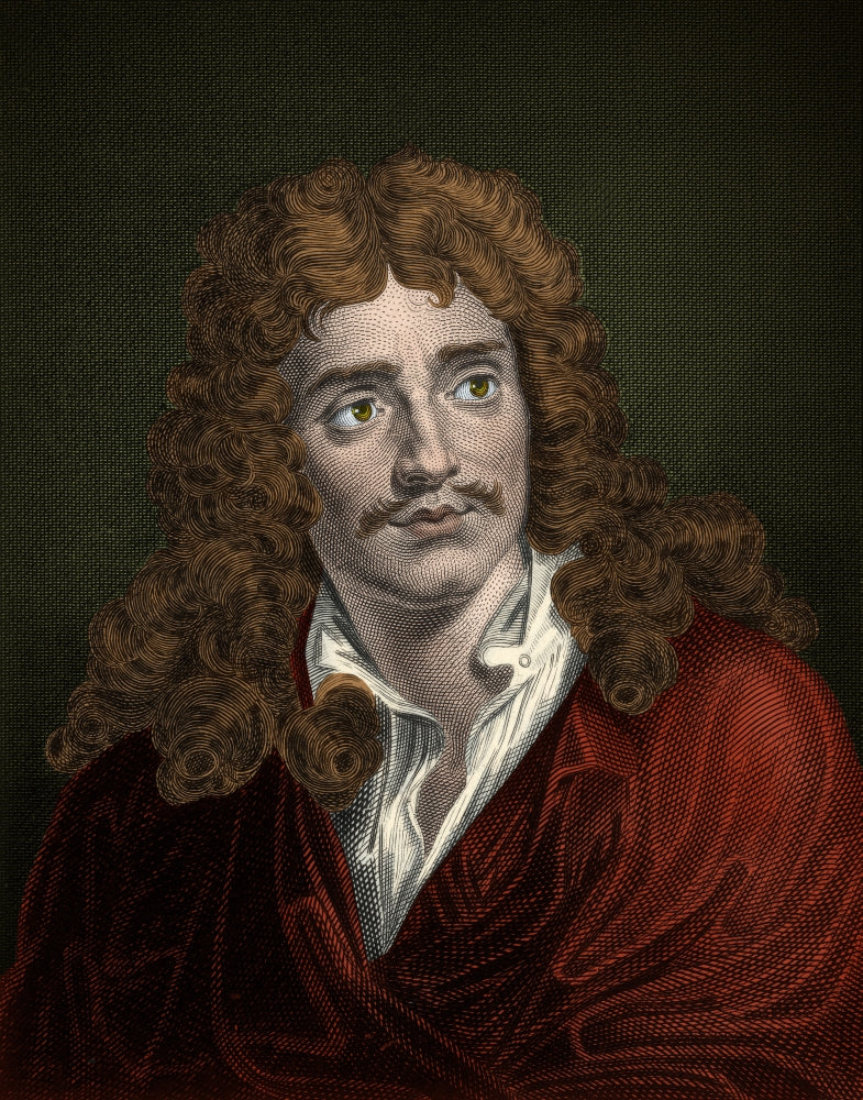 Moliere poster print featuring the celebrated French playwright and actor.