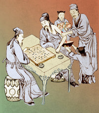 Hua Tuo Operating While Patient Plays Go Poster Print showcasing a traditional Chinese medical scene.