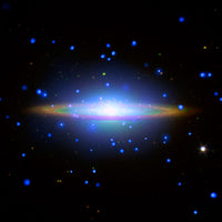 Sombrero Galaxy M104 Poster Print showcasing the stunning spiral structure of the galaxy.