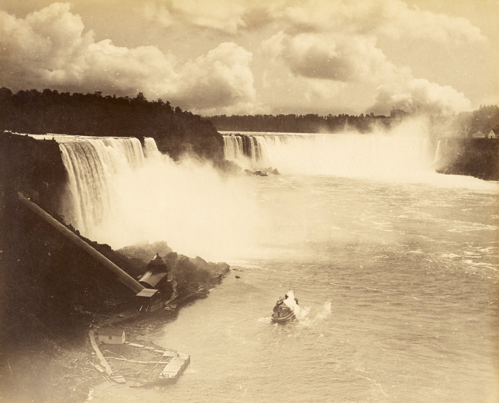 19th Century Niagara Falls Poster Print showcasing the majestic falls.