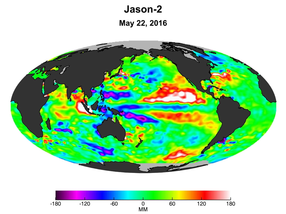 El Niño Sea Surface Height Poster Print showcasing climatic data