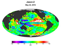 El Niño Sea Surface Height Poster Print showcasing climatic data