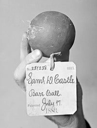 Seamless Baseball Patent Poster Print from 1883 showcasing baseball history.
