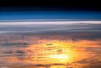 Sunset From the International Space Station poster print showcasing Earth from space.