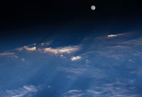 Moonrise at Sunset Poster Print showcasing serene twilight colors.