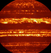 Infrared Jupiter Poster Print showcasing the planet's atmospheric features.
