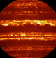 Infrared Jupiter Poster Print showcasing the planet's atmospheric features.