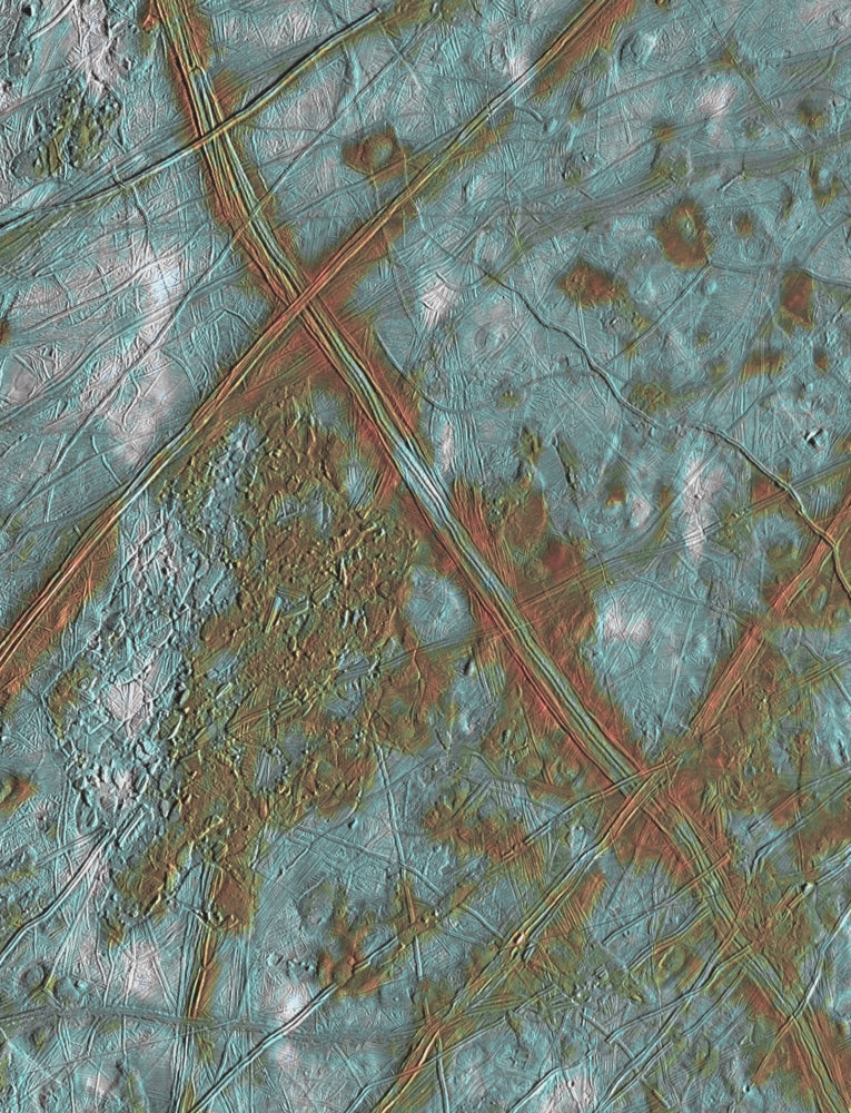 Europa's Surface Poster Print showcasing intricate details and colors
