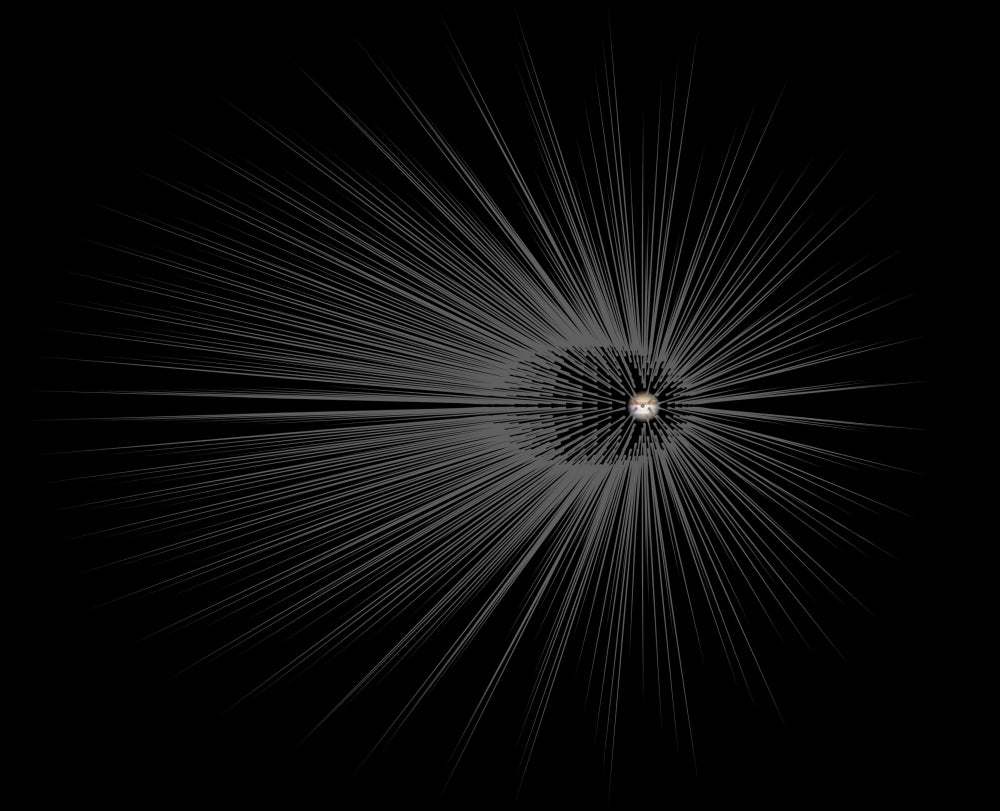 Dark Matter 'Hairs' Around Jupiter Poster Print showcasing Jupiter's atmospheric phenomena.