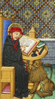 Saint Jerome Translating the Bible poster print showcasing religious art from 1430.