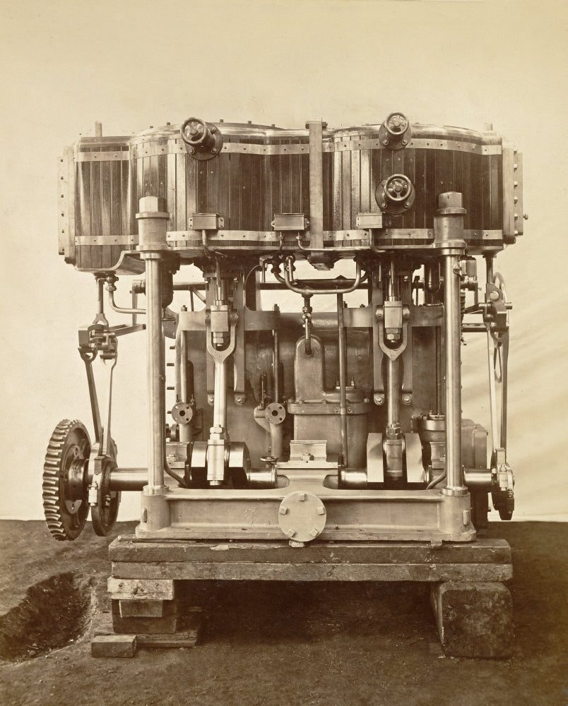 Machine Steam Engine Poster Print from 1875 showcasing industrial design.