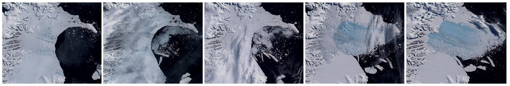 Larsen B Ice Shelf Breaking Away Poster Print showcasing climate change impact.