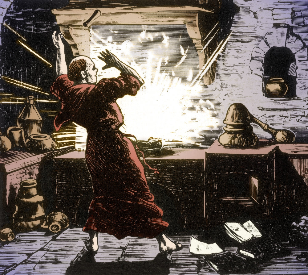 Berthold Schwarz German Alchemist Poster Print showcasing historical alchemy.