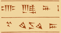 Assyrian Cuneiform Characters Poster Print showcasing ancient writing system