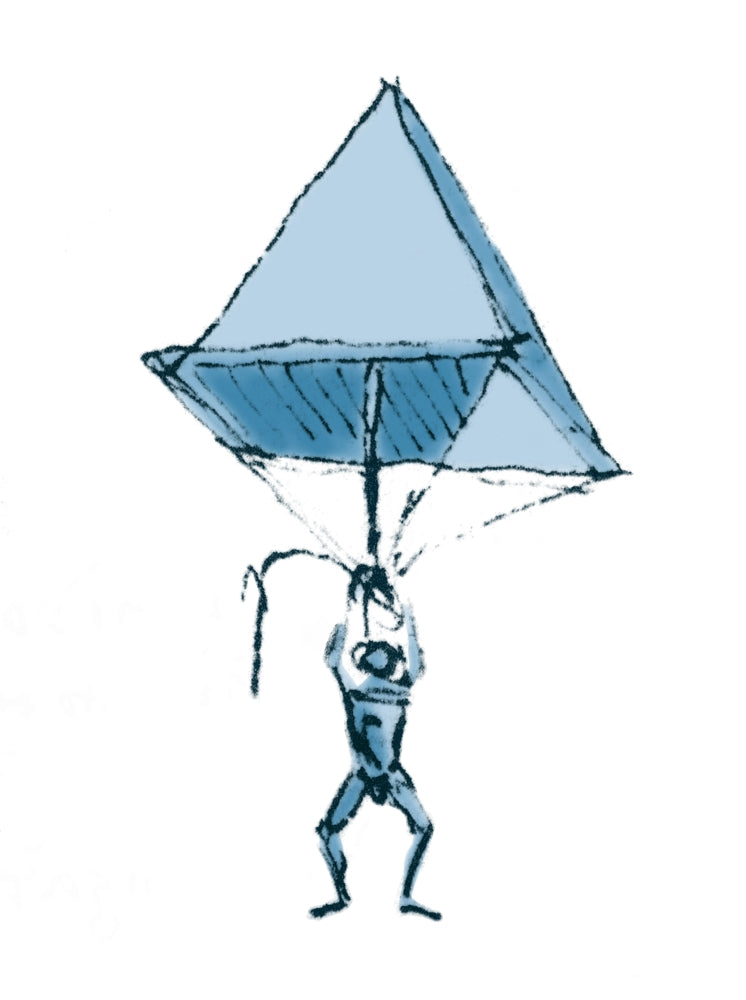 Da Vinci Parachute 1485 Poster Print showcasing Leonardo Da Vinci's design.