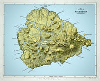 Island of Ascension Poster Print showcasing lush landscapes and unique flora.