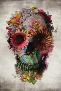 Flower Skull Poster Print by Ali Gulec - 22x34