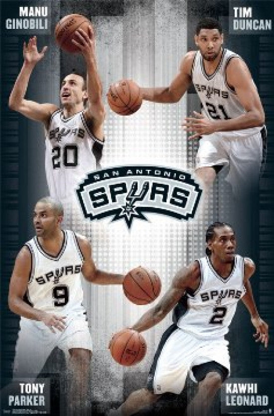 San Antonio Spurs Players Poster Print - 24x36 Rolled Poster