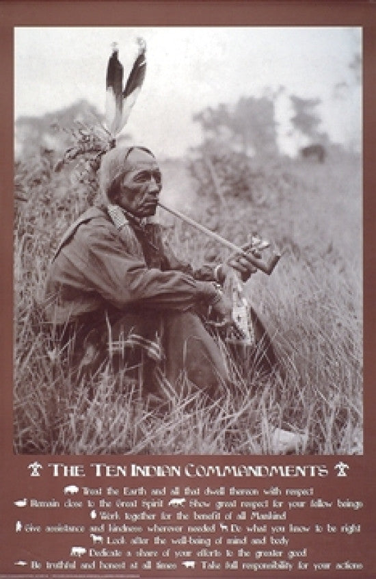 Indian Commandments Poster Print - 22x34 Rolled Poster