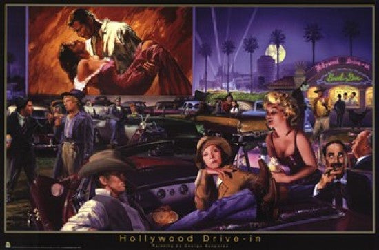 Hollywood Drive-In Poster Print by George Bungarda