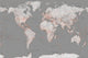 World Map Silver/Orange Poster Print - 22x34 - Item # VARSCO30748