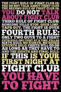 Fight Club - 8 Rules Poster Print (24x36) | Posterazzi
