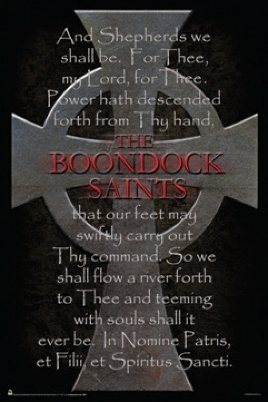 The Boondock Saints Cross & Prayer Rolled Poster Print