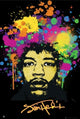 Jimi Hendrix Splatter Poster Print - 22x34 Rolled Poster